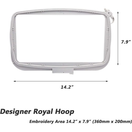 Sew Tech Embroidery Hoop for Husqvarna Viking Designer Diamond Deluxe Royale Ruby Topaz 50 30 etc., Sewing and Embroidery Machine Designer Royal 14x8 inch (360x200 mm) Hoops