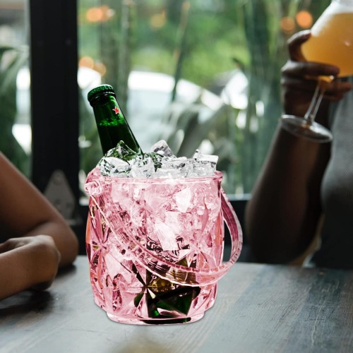 FOMIYES 1PC Acrylic Ice Bucket wine chilling bucket portable bathtub ice chest Round Ice Bucket ice tub large ice bucket Handheld Ice beer ice bucket High capacity bucket