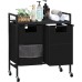 SHINOSKE Laundry Basket Organizer,Laundry Sorter 2 Section with Removable & Pull-Out Laundry Bags and Hooks,Laundry Hamper with Wheels and Top Storage Shelf for Laundry Room,Bathroom,Bedroom(Black)