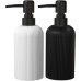 LKKL 2 Pack Soap Dispenser, Dish Soap Dispenser and Hand Soap Dispenser for Kitchen and Bathroom, Farmhouse Decor Soap Dispenser Bathroom with Rust Proof Pump, Black & White