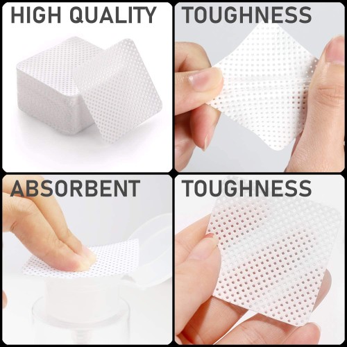 Lint Free Nail Wipes,XILAZAB 1000PCS Premium Nail Polish Remover Wipes Non-woven Fabric Dry Pads Disposable Cotton Pads,Square Nail Art Gel Polish Remover Cotton Pad Soft Cotton Wipes for Nails Art