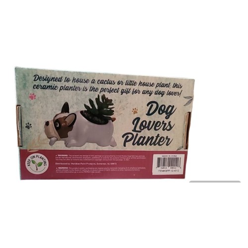 Dog Lovers Planter French Bulldog Lover L6.18x13.35xH2.6" Plants Not Included