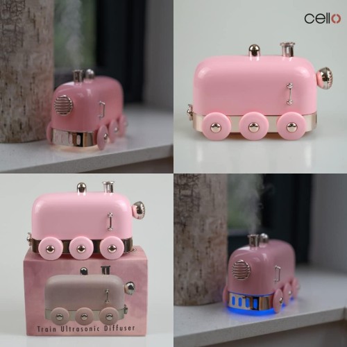 Cello Train USB Ultrasonic Diffuser - Essential Oil Diffuser for Home Fragrance, Cool Mist Fragrances The Home, Elegant, Humidifier, Compliments Essential Oils. (Pink)