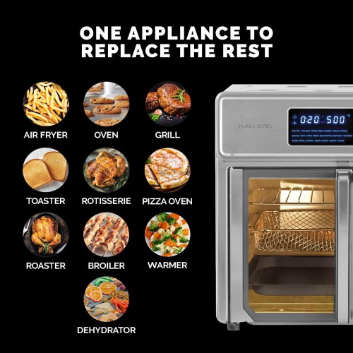 Kalorik MAXX® Digital Air Fryer Oven, 26 Quart, 10-in-1 Countertop Toaster Oven & Air Fryer Combo-21 Presets up to 500 degrees, Includes 9 Accessories & Cookbook