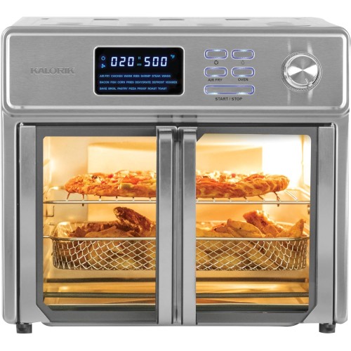 Kalorik MAXX® Digital Air Fryer Oven, 26 Quart, 10-in-1 Countertop Toaster Oven & Air Fryer Combo-21 Presets up to 500 degrees, Includes 9 Accessories & Cookbook