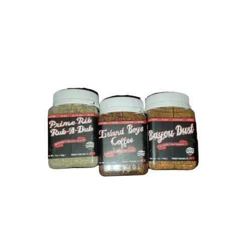 5280 Culinary BBQ Provisions Prime Rib Rub-A-Dub BBQ Rub 7 Oz , 5280 Culinary BBQ Provision Island Boys Coffee BBQ Rub 7 Oz , 5280 Culinary Bayou Dust BBQ Rub Seasoning 9 Oz. (BAYOURUB-CS)