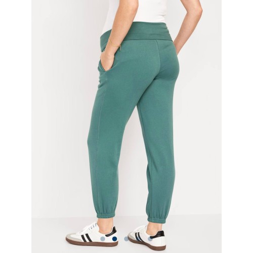 Maternity Rollover-Waist Jogger Sweatpants