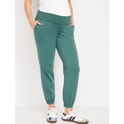 Maternity Rollover-Waist Jogger Sweatpants