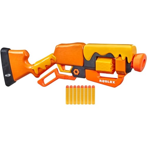 NERF Roblox Adopt Me!: Bees! Lever Action Dart Blaster, Rotating 8-Dart Drum, 8 Elite Darts, Code to Unlock in-Game Virtual Item