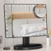 FUNTOUCH Large Lighted Vanity Makeup Mirror (X-Large Model), Light Up Mirror with 35 LED Lights, Touch Screen and 10X Magnification Mirror, 360° Rotation Tabletop Cosmetic Mirror (Black)