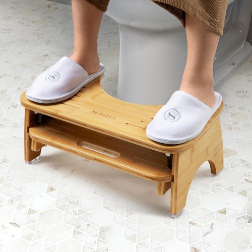 Squatty Potty for Adults Foldable 7 Inches & 9 Inches Toilet Stool,Bamboo Toilet Step Stool Squat,Poop Stool Adult for Bathroom,Sturdy & Non-Slip