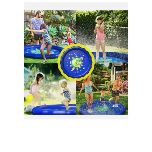 New Azssmuk Childrens Fountain Mat Sprinkler Animal Kingdom Splash Pad 60"