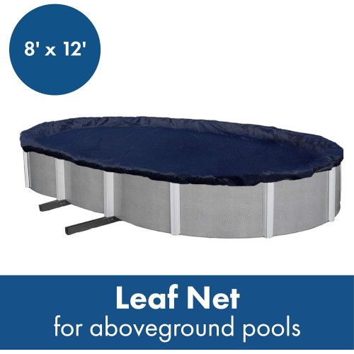 Leaf Net for Aboveground Pools, Fits 8’ x 12’ Oval – Durable, Woven Polyethylene Material with Reinforced Edge – Lightweight and Easy to Store – LN812OV, 8' X 12'