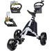 JANUS Golf Cart, Foldable Golf Push cart, Golf Bag cart，Golf Pull cart with Phone Holder and Storage Bag