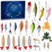 Advent Calendar Fishing Christmas Countdown - 24 Days Fishing Lures Set for Fisher Adult Men Teen Boys - 2024 Xmas Surprise Gift