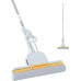 PVA Sponge Mops for Floor Cleaning Squeeze with 60" Long Handle, Self Wringing Mop with 15" Head for Kitchen Bathroom Tiles, Sponge Mops for Floor Cleaning with Wringer DUDTO