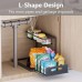 Under Sink Organizers and Storage 2 Tier Slide Out Kitchen Cabinet Organizer Sturdy Metal Bathroom Storage, Black