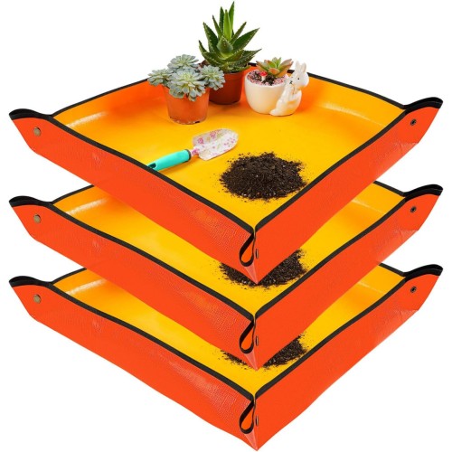 3PCS 26.8" x 26.8" Repotting Mats for Indoor Plant Transplant Control Mess Best Gardening Gift for Plant Lovers