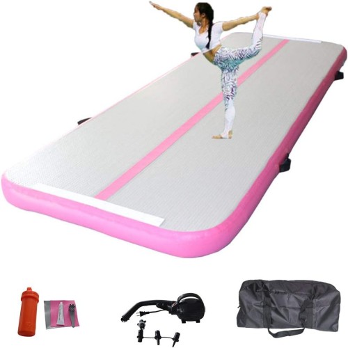 TONKOUM Air Gymnastics Track Tumbling Mat Inflatable 10ft 13ft 16ft 20ft Flooring Mat Yoga Training Mat 4 In Thickness for HomeTrainingCheerleadingYogaWater Fun