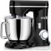 Mini Angel Electric Stand Mixer, 5Quarts, Dough Hook, Flat Beater, Wire Whisk Attachments, 10+P Speeds with Splash Guard, Black