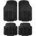 FH Group Automotive Floor Mats Black Universal Fit Heavy Duty Rubber for All Weather Protection fits Most Cars, SUVs, and Trucks