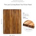 Teakhaus Cutting Board - Large Wood Cutting Board with Grip Handles - Reversible Teak Edge Grain Wood - Knife Friendly - FCS Certified