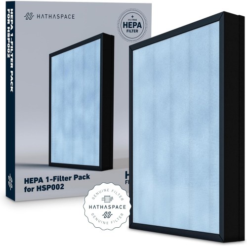 HATHASPACE Air Purifier Hepa Filter Replacement - Certified Filters for HSP002 Smart Purifiers - Easy to Install, Improved Air Quality - H13 True HEPA, 1 Set