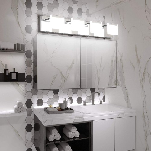 Ralbay Modern Vanity Lights 4 Lights Modern LED Vanity Lights for Bathroom Wall Light Fixture Over Mirror