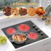 Electric Cooktop 24 Inch - 4 Burner Drop-in Radiant Electric Cooktop with Knob Control, 220-240V Electric Ceramic Stove Top with 9 Heating Levels and Residual Heat Indication (No Plug)