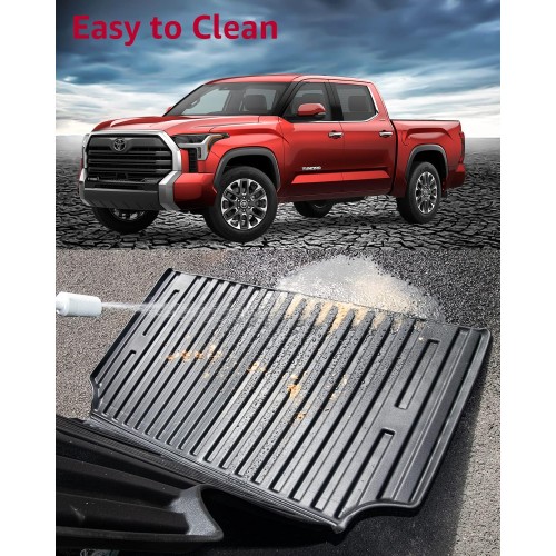 Bed Mats for Truck Compatible with 2022 2023 2024 Tundra Accessories, Truck Bed Liner fit Crewmax 5.5ft Bed Mat, All Weather TPE Protection Car Bed Cargo Mat