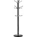 Kertnic Metal Coat Rack Stand with Natural Marble Base, Free Standing Hall Tree with 12 Hooks for Hanging Scarf, Bag, Jacket, Home Entry-way Hat Hanger Organizer (Black)