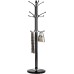 Kertnic Metal Coat Rack Stand with Natural Marble Base, Free Standing Hall Tree with 12 Hooks for Hanging Scarf, Bag, Jacket, Home Entry-way Hat Hanger Organizer (Black)