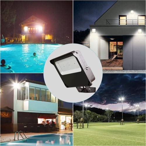 Lightdot 100W LED Flood Light Outdoor 5000K 14000Lm LED Outdoor Flood Light with Dusk to Dawn Photocell, IP65 Waterproof Area Lightings for Parking Lot/Stadium/Backyard-4Pack