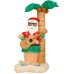 Holidayana Hula Santa Christmas Inflatable - 8 ft Tall Hula Santa on Beach Christmas Inflatable Outdoor Yard Decoration with LED Lights, Fan, and Stakes