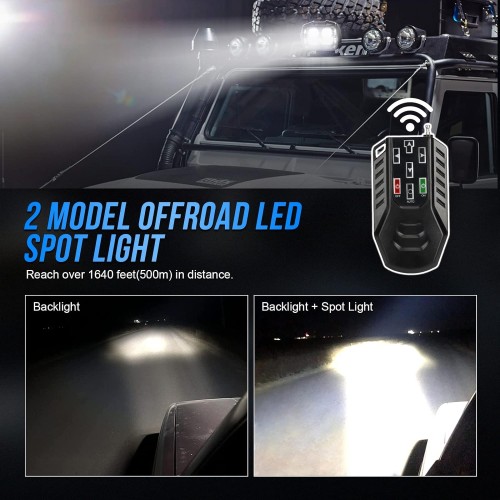 OPP ULITE Wireless Remote Control Led Search Light, 360º Degree Search Spot Work Driving Light, 5000LM 12V 60W Strong Magnetic Base Searchlight for Jeep Offroad SUV Trucks Boat Security Farm Field