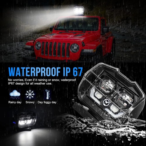 OPP ULITE Wireless Remote Control Led Search Light, 360º Degree Search Spot Work Driving Light, 5000LM 12V 60W Strong Magnetic Base Searchlight for Jeep Offroad SUV Trucks Boat Security Farm Field