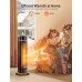 Space Heater,VCK 24" 12ft/s Fast Quiet Heating Portable Electric Heater with Remote, Night Light,80° Oscillation,4 Modes,Overheating&Tip-Over Protection, Ceramic Heater for Bedroom,Office&Indoor Use