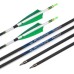 12pc 30-Inch 500-Spine Arrow Removable Tips Targeting Hunting Arrow Turkey Feather 4 Inch Feathered Carbon Arrows for Traditional Bow Long-Bow Compound Bow Recurve Bow Adult Youth Archery