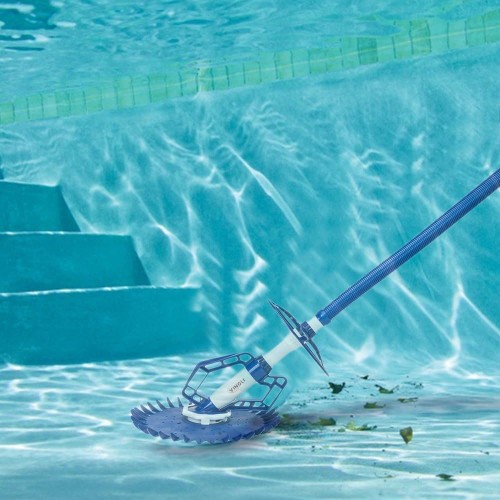 VINGLI Pool Vacuum Cleaner Automatic Suction Sweeper Swimming Pool Climb Wall Cleaner With Hose Set Blue