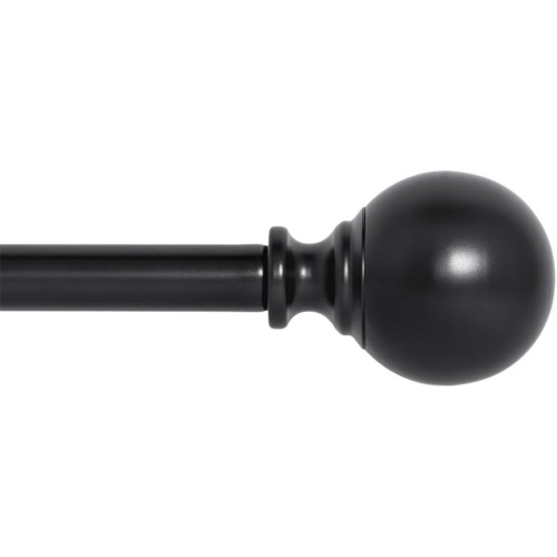 Ivilon Drapery Treatment Window Curtain Rod - Ball Style, 72 to 144 Inch. Color Black