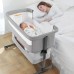 Ihoming Baby Bassinet Bedside Sleeper, 3 in 1 Convertible Design, lnfant Bed & Bed Side Sleeper & Cradle Bassinets, Co Sleeper Bedside Crib Attaches to Bed, Light Grey