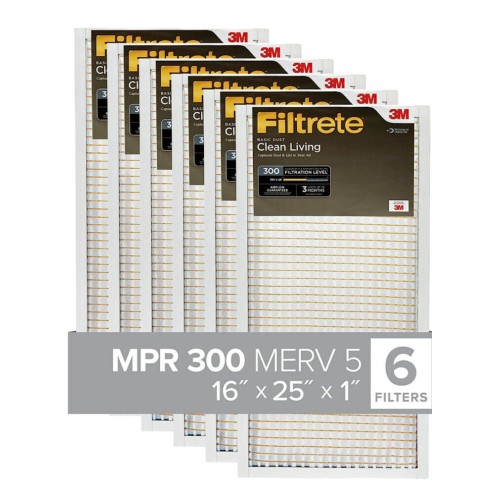 3M Filtrete Basic Dust Clean Living AC Furnace Air Filter 16x20x1 Pack Of 6