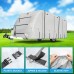 Travel Trailer RV Cover 24'-27' Water-Resistant Anti-UV Camper Cover for Winter Snow with Jack Cover 4 Tire Covers and Gutter Covers