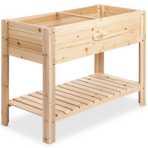 BGLPK84 - Cedar Patio Planter with Legs and Shelf - Large - 48" (L) x 24” (W) x 33” (H)