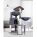 Xin Three Layer Cat Tree with Cat Condo and Two Hammocks,Grey