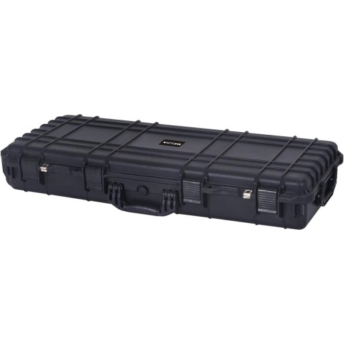 MEIJIA Portable Rolling Waterproof All Weather Rifle Hard Case with Wheels,Soft Handle Grip