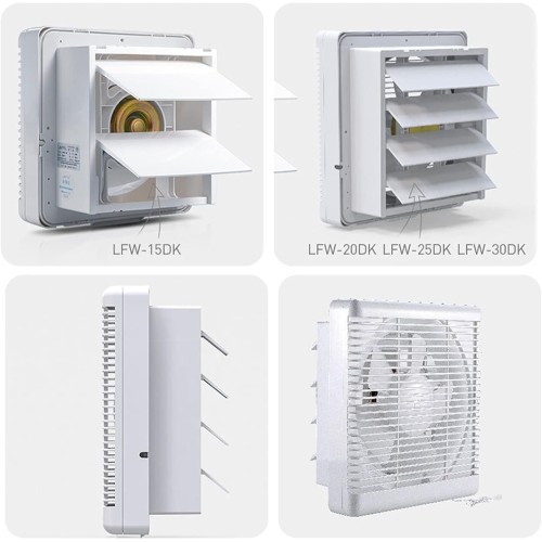 Suerthy Ventilation Fan Wall Mounted Exhaust Fan Low Noise Vents, Air Ventilator Ventilation Blower Extract Fume, for Home Bathroom Kitchen Garage Ventilation (Size : LFW-25DK)