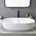 Oval Vessel Sink, VAPSINT 23"x16" White Ceramic Bathroom Vessel Sink Modern Oval Shape Above Counter Bathroom Lavatory Vanity Sink Art Basin