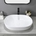 Oval Vessel Sink, VAPSINT 23"x16" White Ceramic Bathroom Vessel Sink Modern Oval Shape Above Counter Bathroom Lavatory Vanity Sink Art Basin