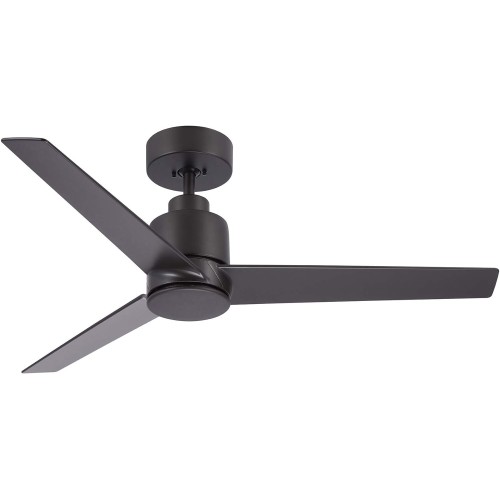 kathy ireland HOME Arlo Outdoor Ceiling Fan with Remote Control, 44 Inch | Modern Metal Fixture, Wet Rated with Weather-Resistant Blades | Semi Flush Downrod Mount | Light Kit Adaptable, Oil Rubbed Bronze